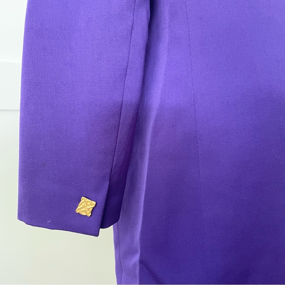 Dana Buchman Wool Blazer Vintage Purple Gold Size 8 Women’s - Picture 7 of 11